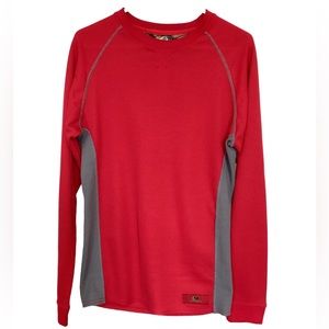 Mossy Oak Red and Gray long sleeve thermal shirt | mens S | hunting | outdoors